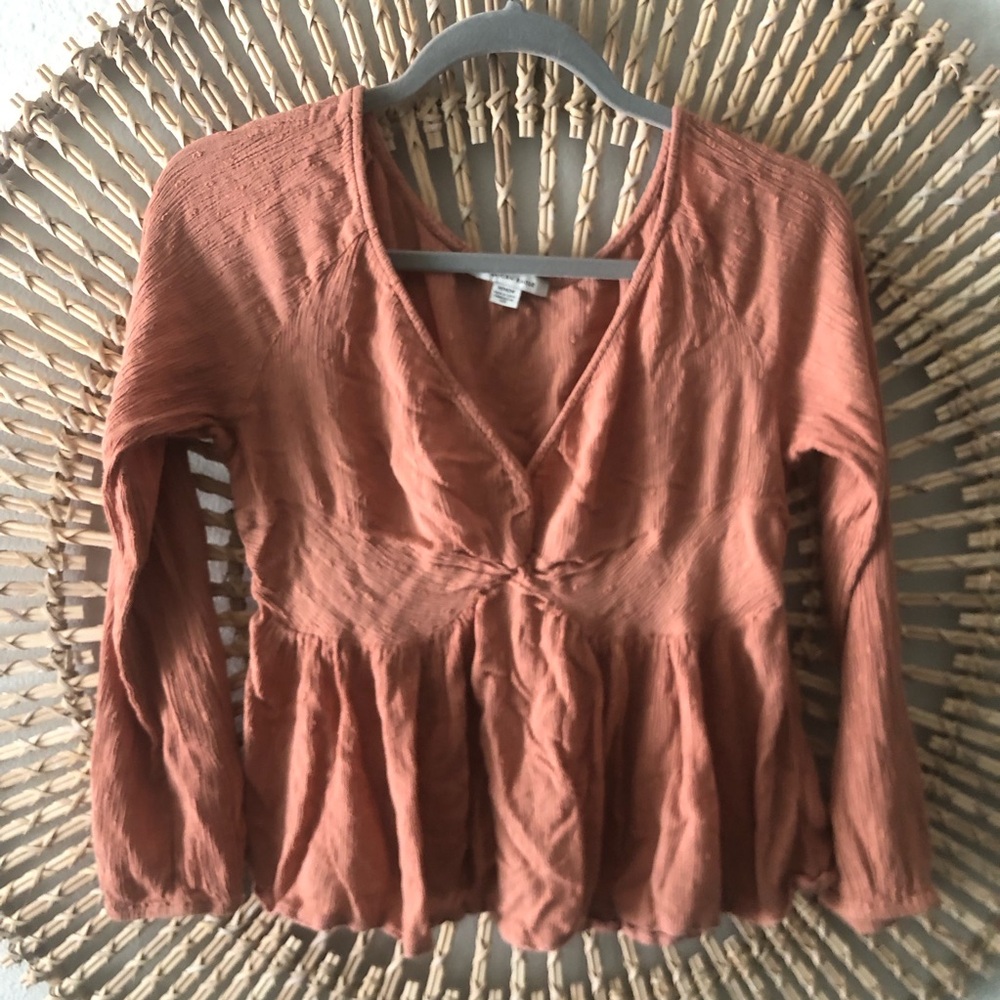 American eagle ruched twist front blouse